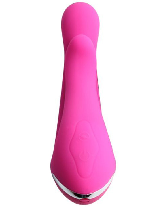 Вибромассажёр Dual Kiss, анально-вагинальный, розовый