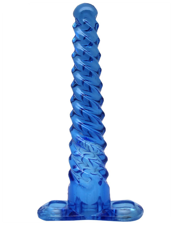 Анальный конус, голубой, спираль, 160 мм