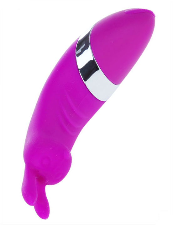 Мини-вибратор BUNNY, 12 видов вибраций, силикон, розовый, 30x115 мм