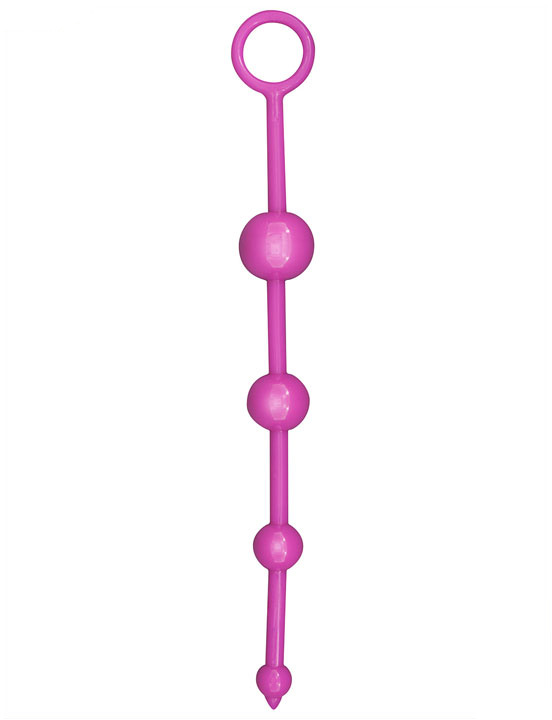 Анальная цепочка Funky Butt Beads, малиновая, 30x280 мм