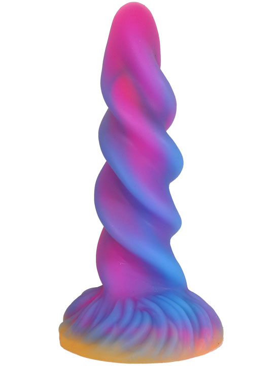 Фаллоимитатор фантазийный в форме спирали на присоске, цветной, 45x210 мм