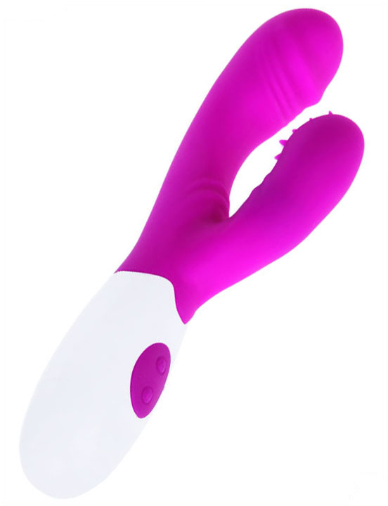 Вибратор Andre с эффектом «шаловливого пальчика», 3x7 режимов, силикон, 30x200 мм