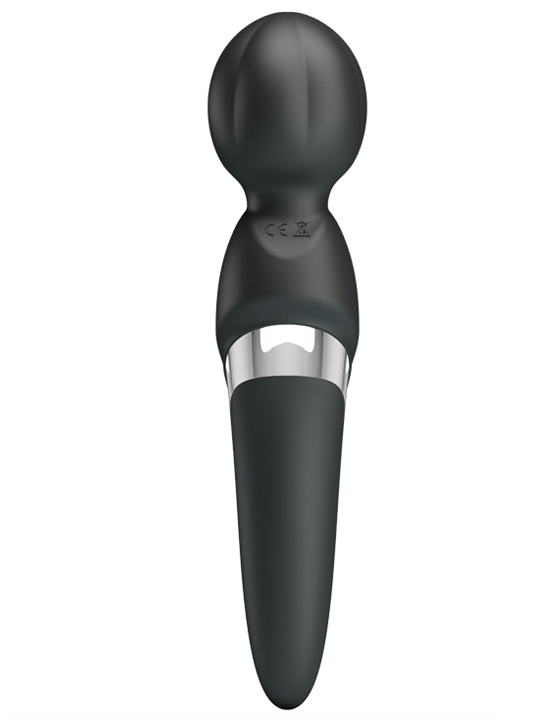 Вибратор Walter с мягкой головкой из серии Wand, чёрный, 50x215 мм