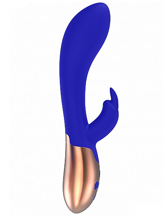 Вибратор Opulent с функцией нагрева и клиторальной стимуляцией, синий, 35х203 мм