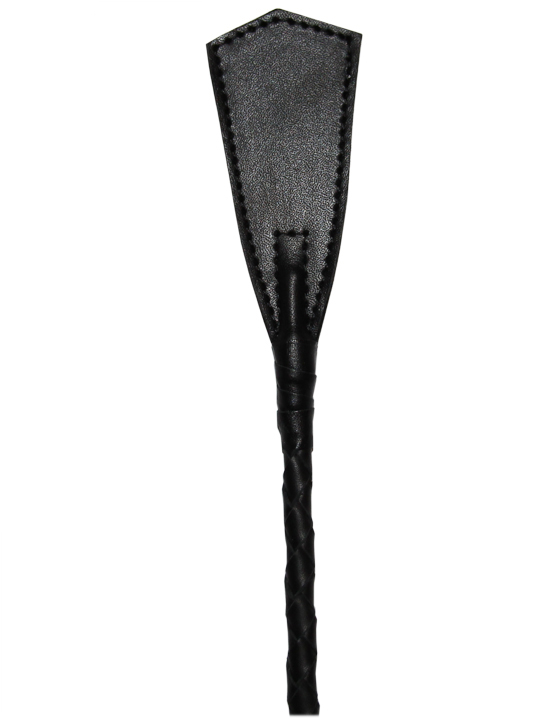 Стек с плетёный ручкой, наконечник «хлопушка», чёрный, 700 мм