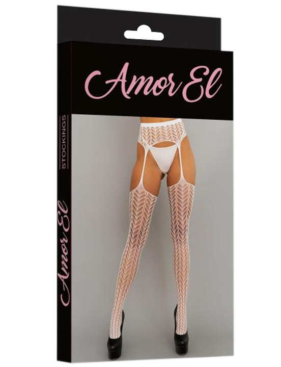 Чулки с поясом Amor EL, белые, S/L