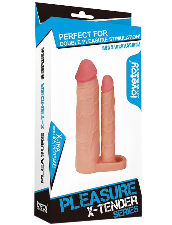 Насадка-удлинитель Pleasure X-Tender двойная, 45x203 мм