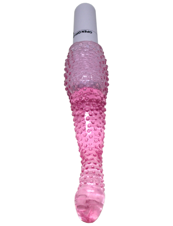 Вибратор с пупырышками, гелевый, розовый, 24x210 мм