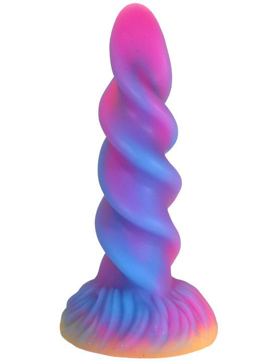 Фаллоимитатор фантазийный в форме спирали на присоске, цветной, 45x210 мм