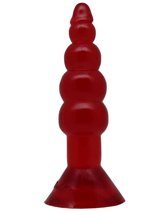 Анальный массажёр гелевый, красный, 40x180 мм