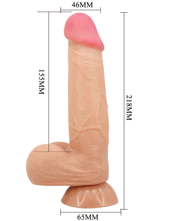 Фаллоимитатор реалистичный с эффектом скользящей кожи, 46x218 мм