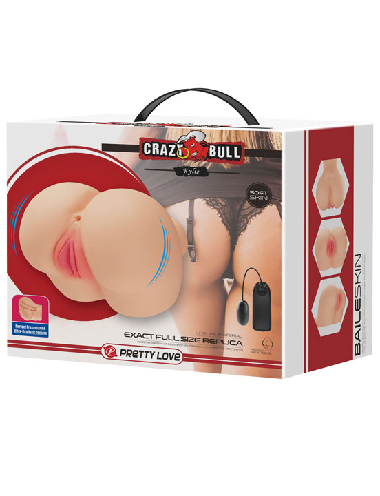 Мастурбатор Kylie из серии Crazy Bull, вагина-анус с вибрацией