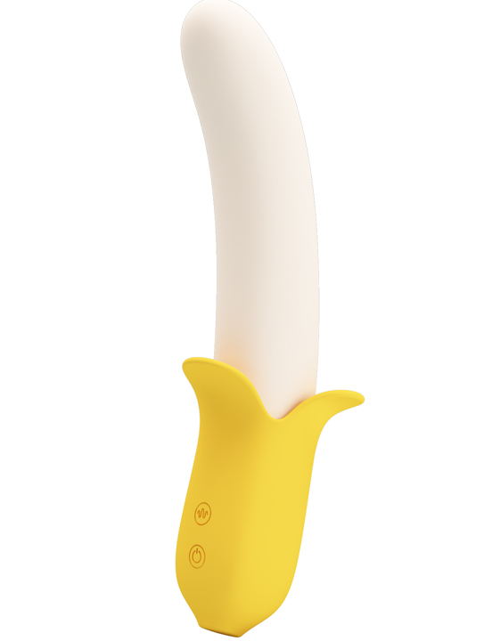Вибратор Banana Geek с поступательными движениями, жёлтый