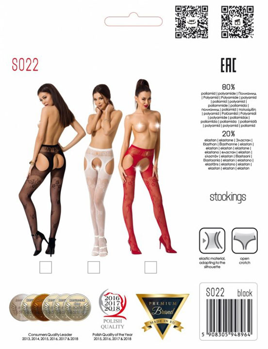 Strip Panty мелкая сетка с цветочным узором, имитация пояса с чулками, красные, размер OS