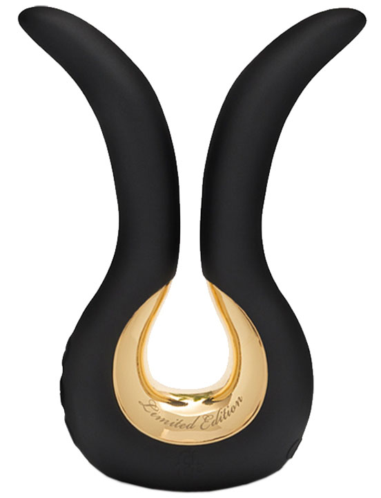 Мини-вибратор Gvibe Mini Gold, чёрный с золотым покрытием
