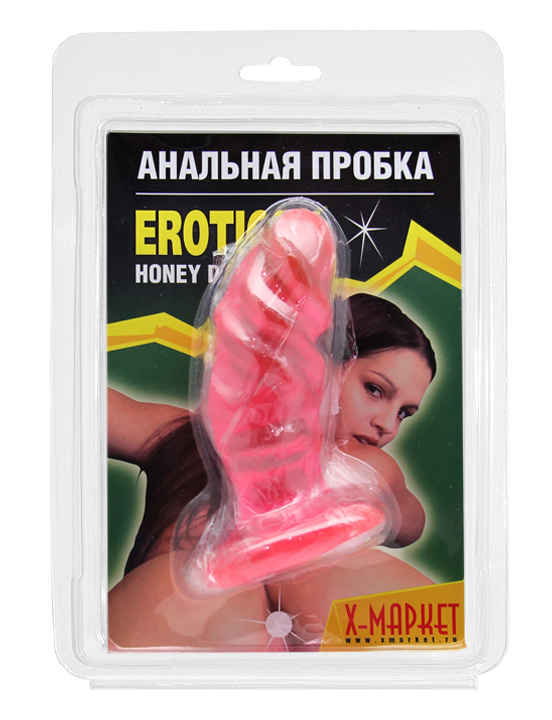 Анальная пробка анатомической формы, розовая, 35x110 мм