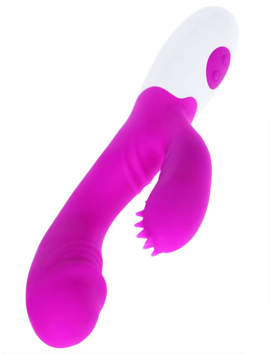 Вибратор Andre с эффектом «шаловливого пальчика», 3x7 режимов, силикон, 30x200 мм