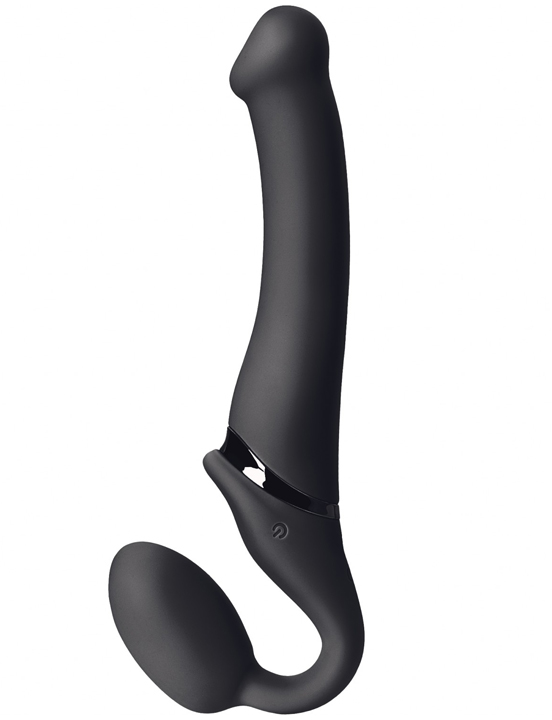 Вибрострапон Strap-On-Me с 3 моторами, чёрный, M, 16 см
