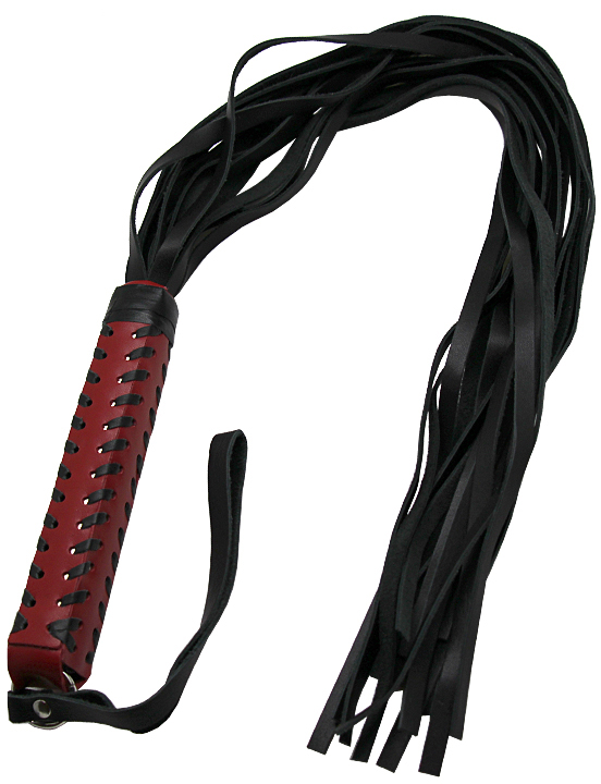 Флогер, красная ручка с оплёткой, чёрно-красный