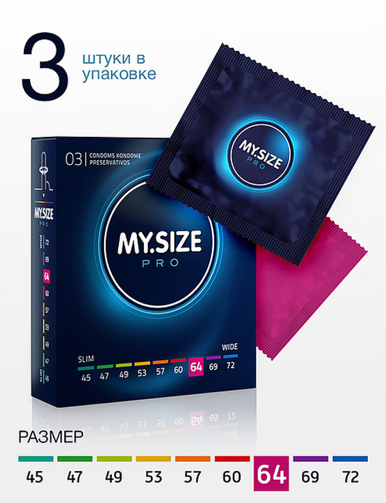 Презервативы MY.SIZE 64 размер, 3 шт.