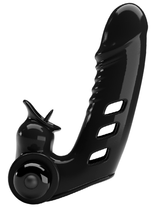 Вибратор на палец Corbin, 10 режимов, TPR, чёрный, 28x110 мм