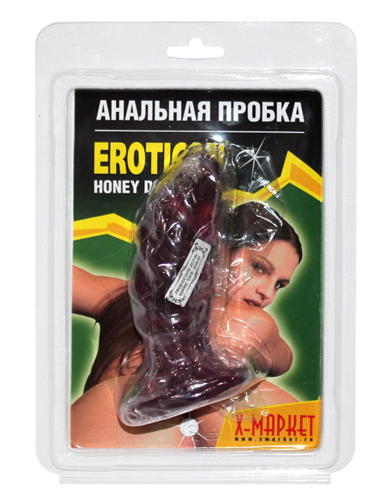 Анальная пробка анатомической формы, фиолетовая, 35x110 мм