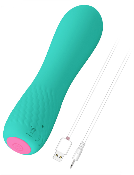 Мини-вибратор ELFIN, 12 видов вибрации, бирюзовый, 30x119 мм