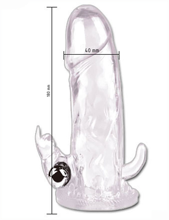 Насадка с вибропулькой, гладкая, прозрачная, 40x130 мм