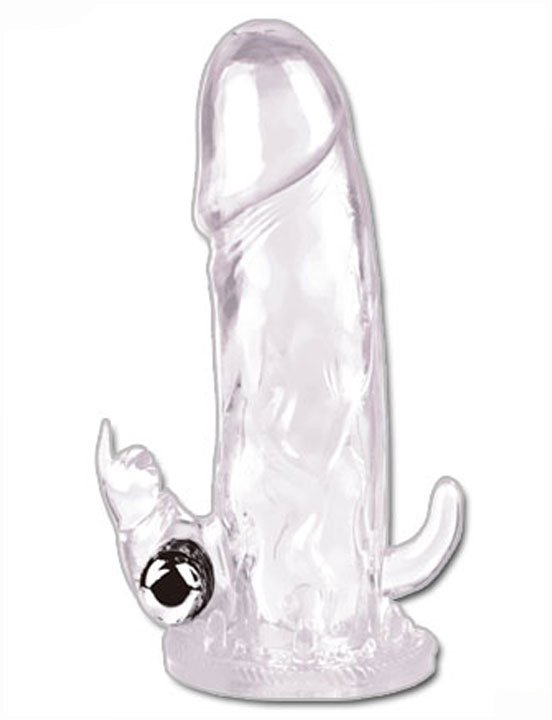 Насадка с вибропулькой, гладкая, прозрачная, 40x130 мм