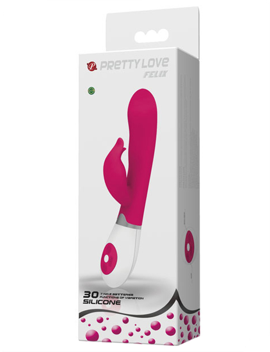 Вибратор Felix, 30 видов вибрации, розовый, 32x205 мм