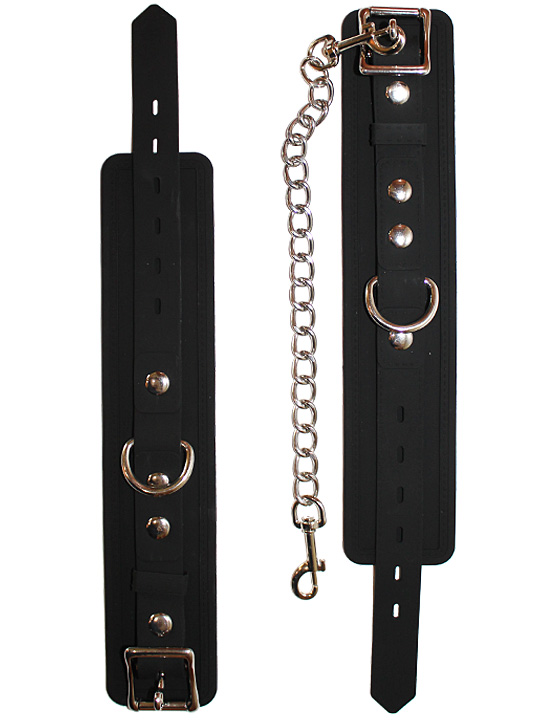 Наручники силиконовые, с фиксацией, чёрные