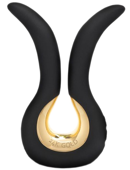 Мини-вибратор Gvibe Mini Gold, чёрный с золотым покрытием