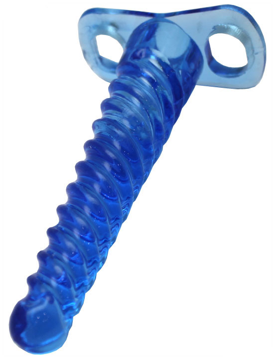 Анальный конус, голубой, спираль, 160 мм