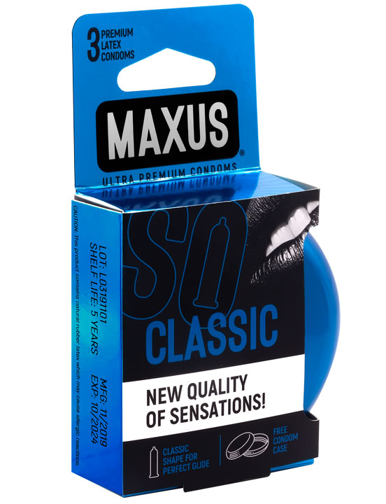 Презервативы MAXUS Classic, классические, 3 шт., ж/к