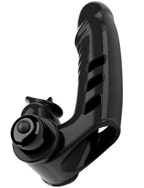 Вибратор на палец Corbin, 10 режимов, TPR, чёрный, 28x110 мм