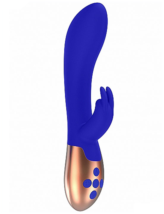 Вибратор Opulent с функцией нагрева и клиторальной стимуляцией, синий, 35х203 мм
