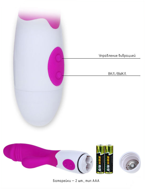 Вибратор Snappy, 30 видов вибраций, 2 мотора, фиолетовый, 32x195 мм