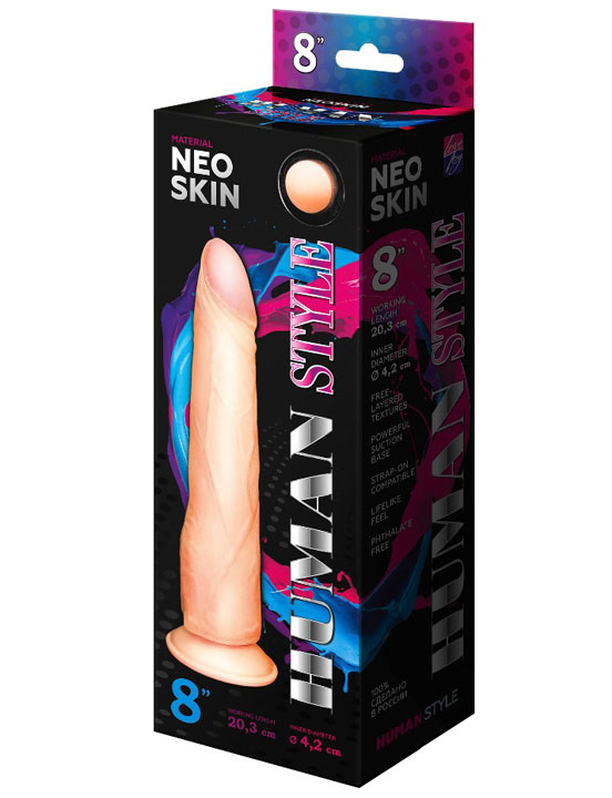 Фаллоимитатор HUMAN STYLE, неоскин, 42x203 мм