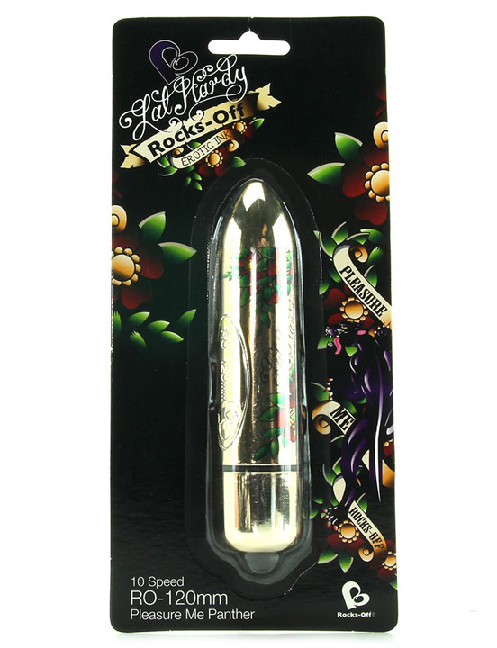 RO120 Вибропуля Pleasure Me Panther, золотая, 25х124 мм