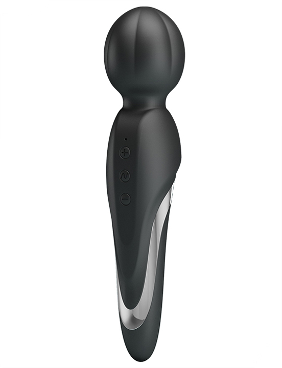 Вибратор Walter с мягкой головкой из серии Wand, чёрный, 50x215 мм