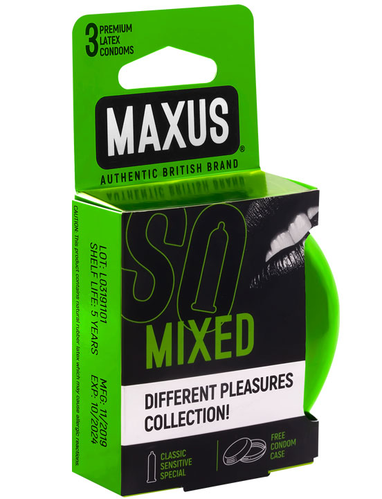 Презервативы MAXUS Mixed, набор, 3 шт., ж/к