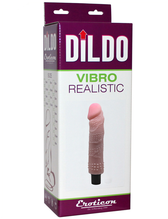 Вибратор Eroticon Vibro Realistic, ультраскин, 43x240 мм