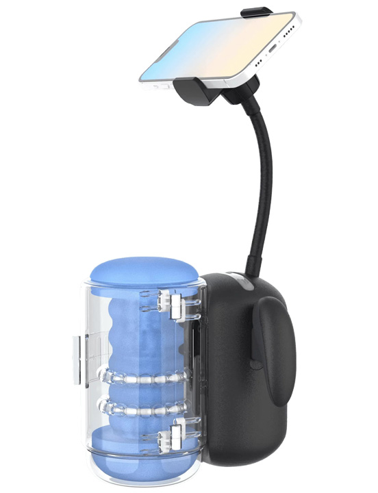 Инновационный робот-мастурбатор Black Knight с массажем бусинами, чёрный