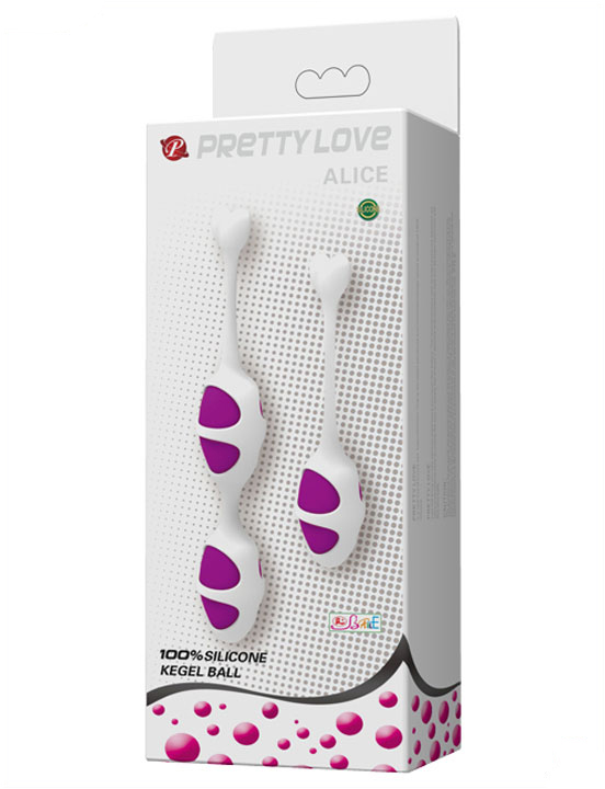 Набор шариков, 2 вида, силикон, водонепроницаемые, бело-фиолетовые