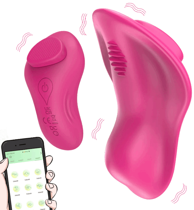 Вибромассажёр Eroticon Joy в трусики с приложением, красный