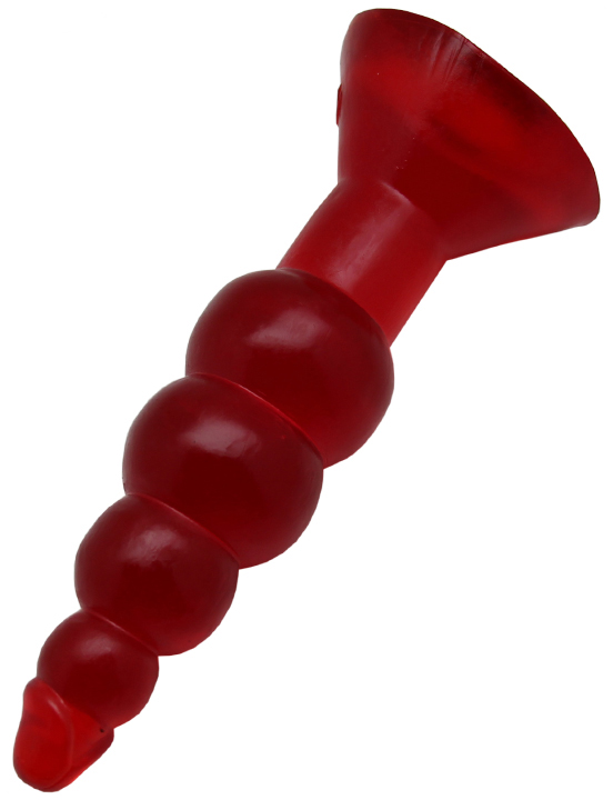 Анальный массажёр гелевый, красный, 40x180 мм