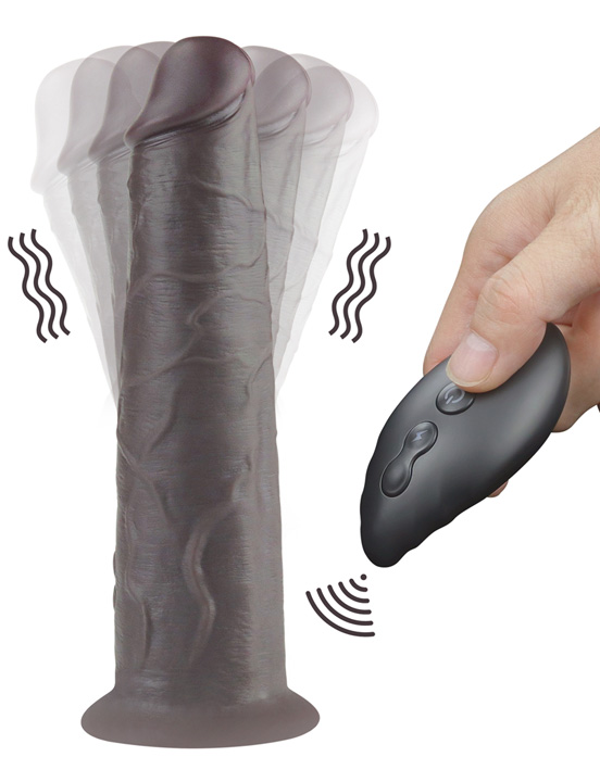 Вибратор с ротацией, чёрный, 48x233 мм