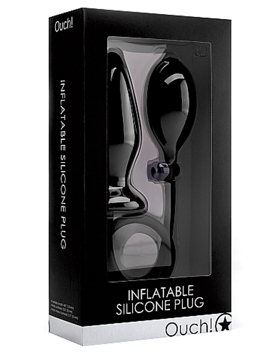 Пробка Inflatable Silicone Plug, с грушей, силикон, чёрная, 59x130 мм