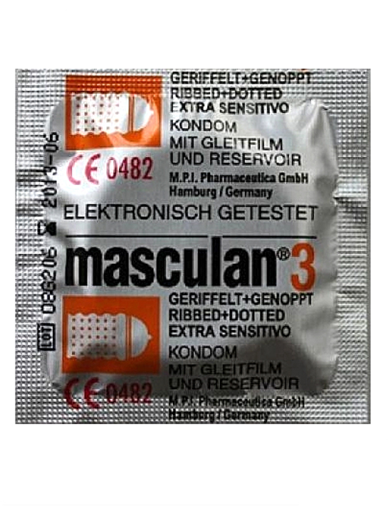 Презервативы Masculan 3 Classic Dotty&Ribbed, ребристые с пупырышками, 3 шт.