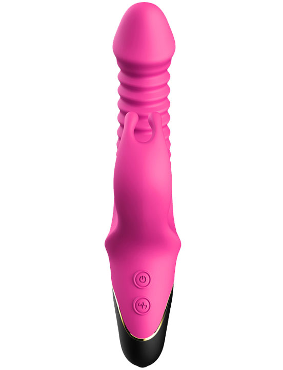 Вибратор Eroticon Crazy Rabbit с фрикционным движением и ротацией, красный